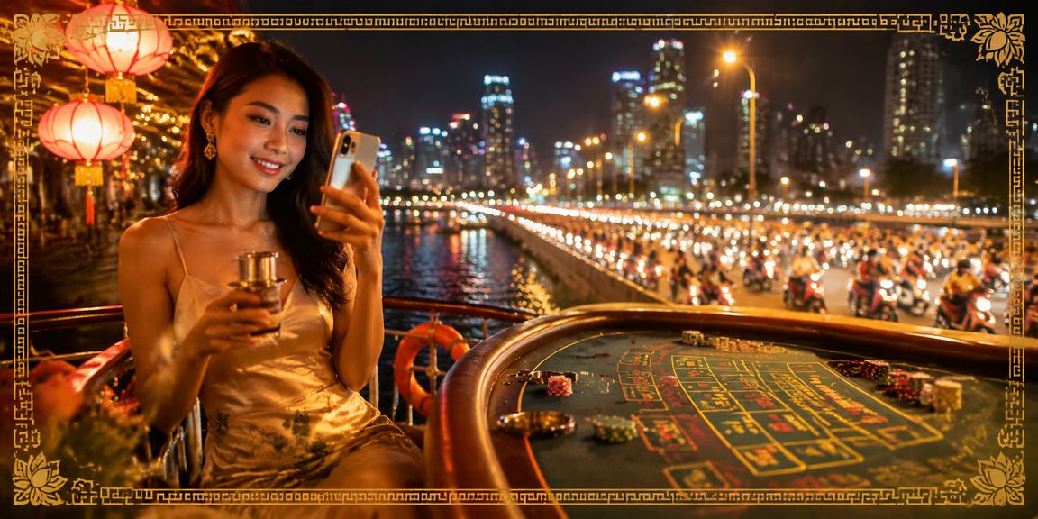 Người chơi baccarat tại quán cà phê ở TP Hồ Chí Minh với điện thoại